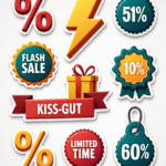 Shopping & Retail Icons - Sticker Sheet v14